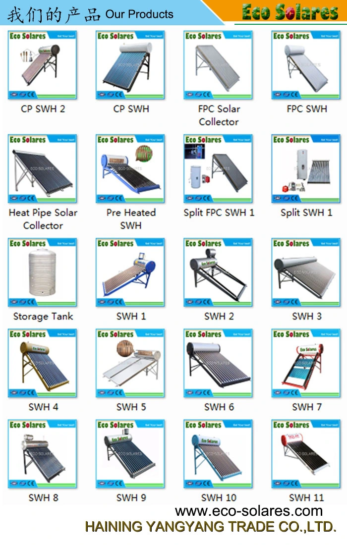 New 100 Liters to 300 Liters En12976 Certified Heat Pipe Compact Pressurized Solar Water Heater