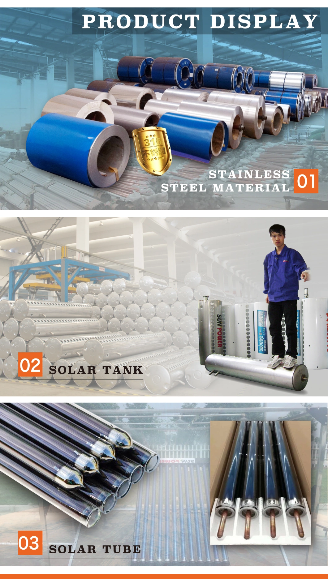 Pre-Heat Copper Coil Solar Water Heater with Heat Pipe