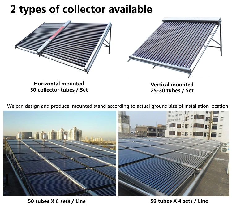High Efficiency Vacuum Tube Solar Collector for Central Hot Water Heating System