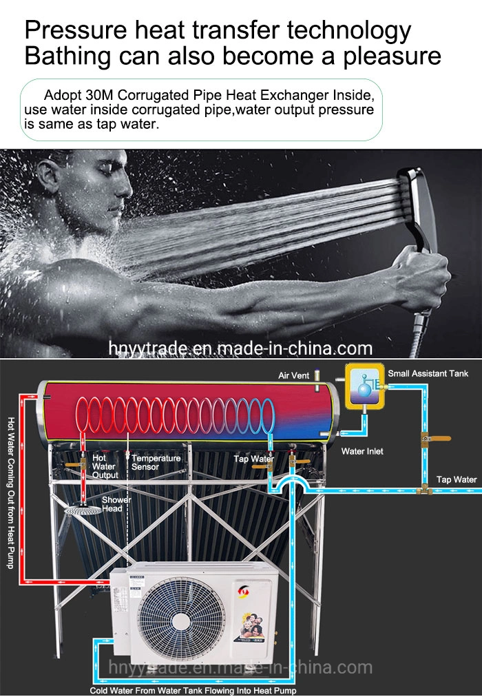 Solar Water Heater + Air Source Heat Pump Hot Sun Water Heater